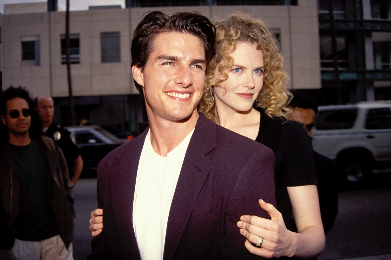 Tom Cruise and Nicole Kidman standing together in Los Angeles in 1992