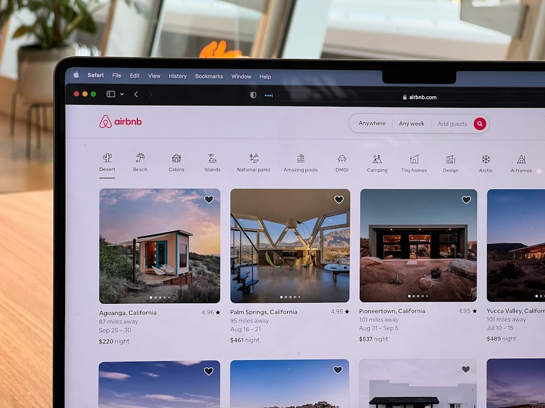 Airbnb app open on a smartphone screen