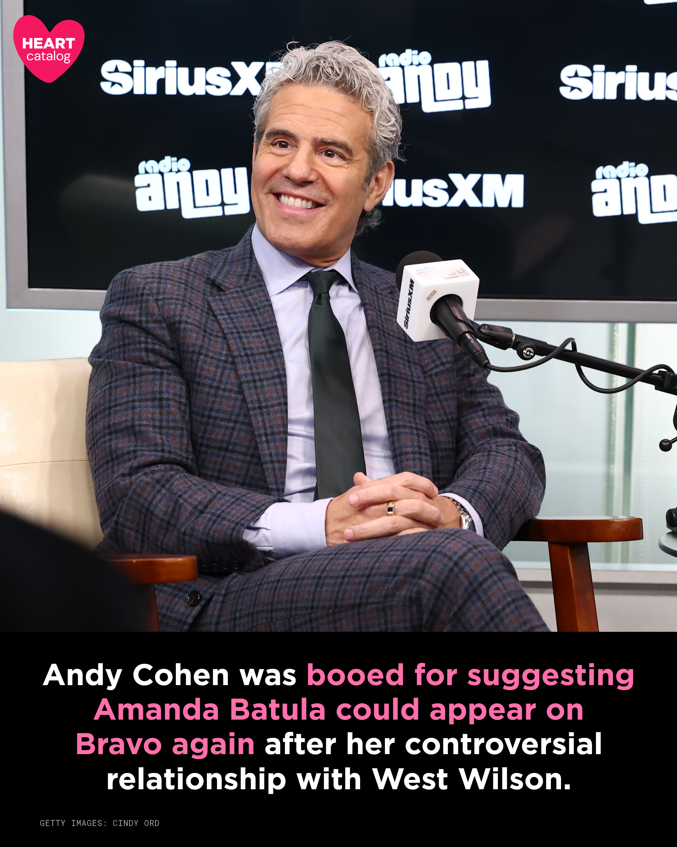 Andy Cohen speaking at a Bravo event