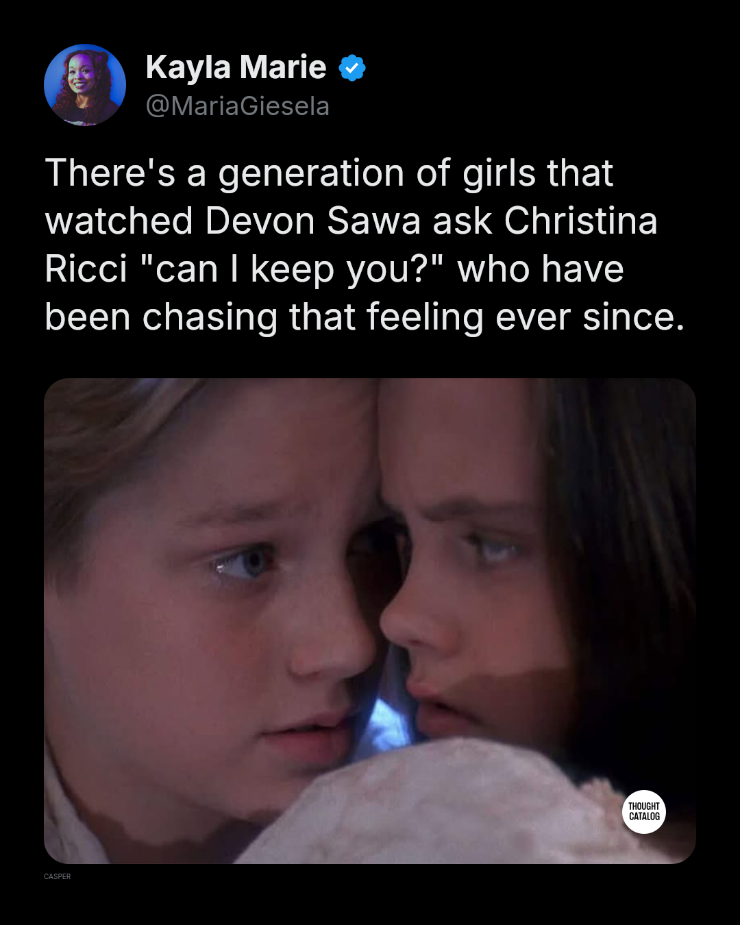 Devon Sawa and Christina Ricci in a scene from the 1995 film Casper
