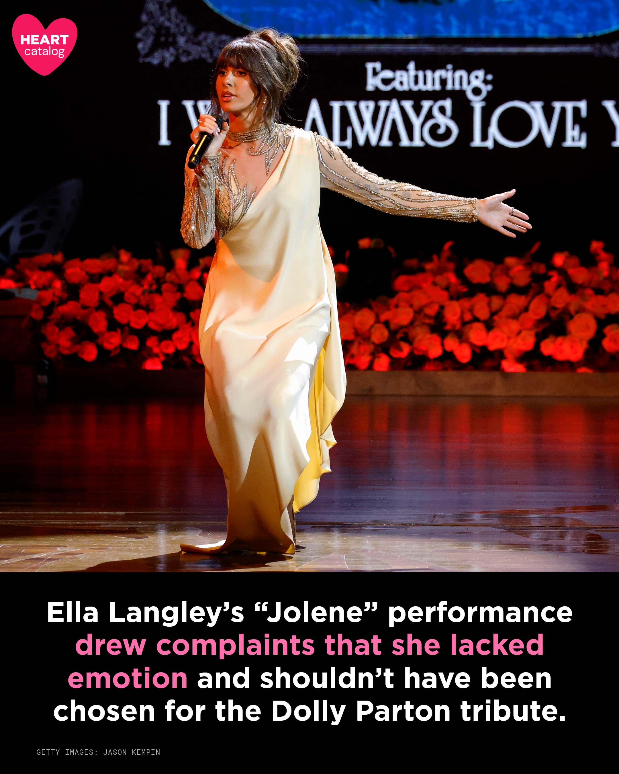 Ella Langley performing on stage at the CMA Dolly Parton tribute concert