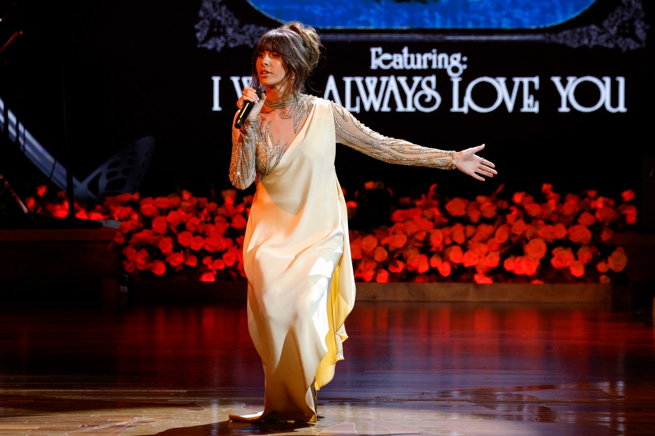 Ella Langley performing onstage at the CMA Dolly Parton tribute at the Fisher Center for the Performing Arts in Nashville