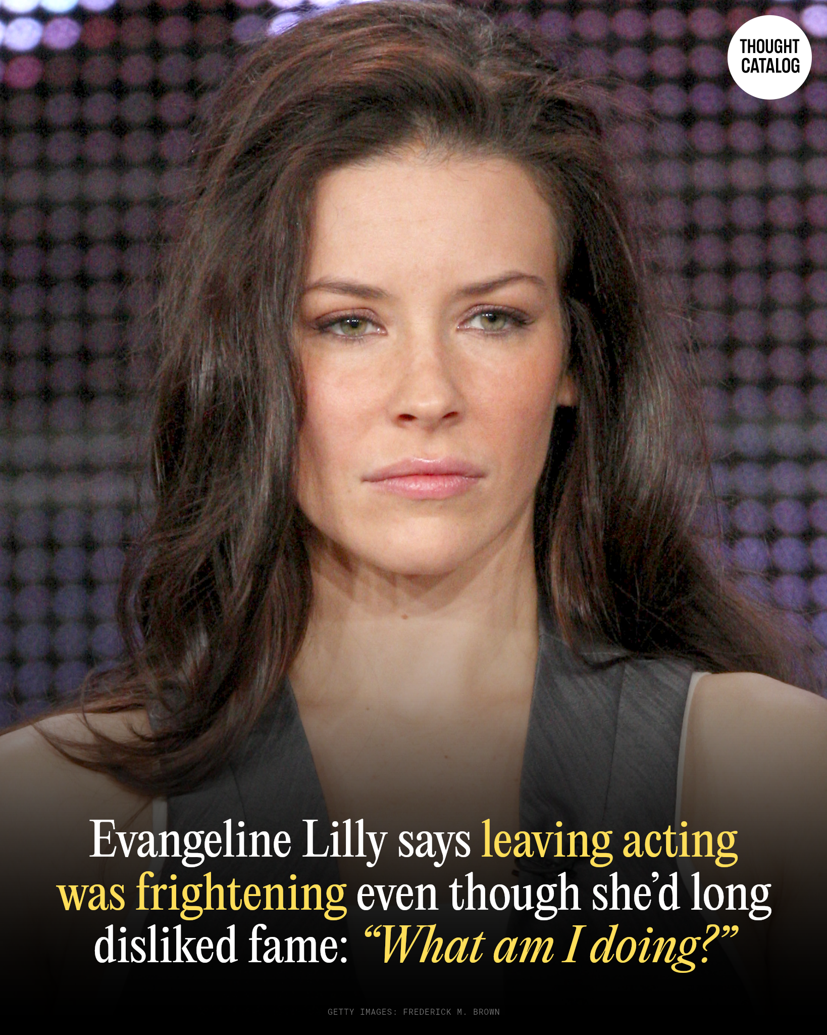 Evangeline Lilly posing at an event