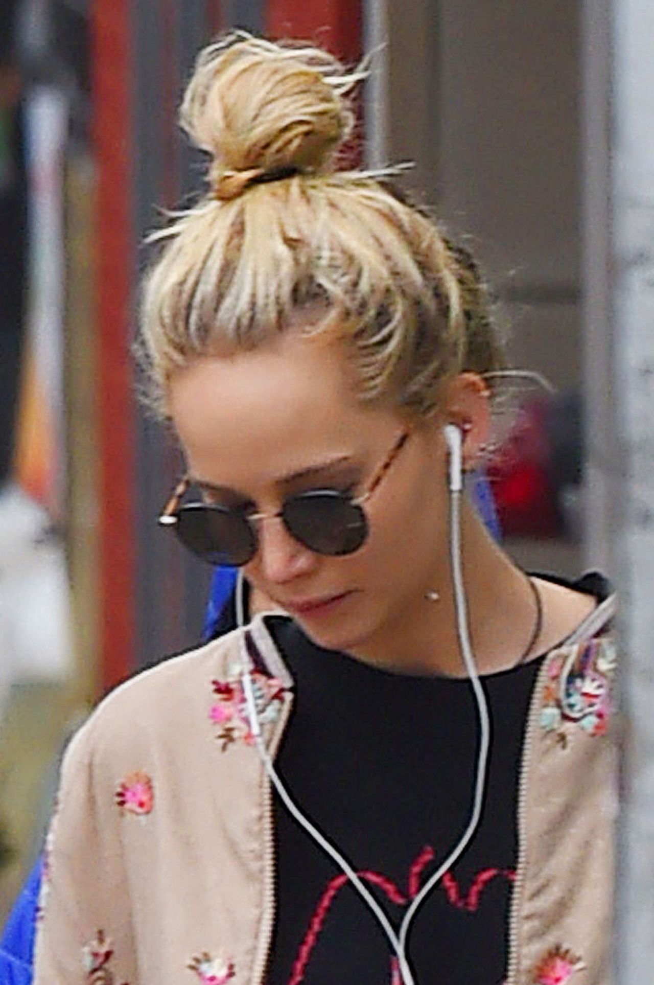 Jennifer Lawrence goes for a walk with dog Pippi