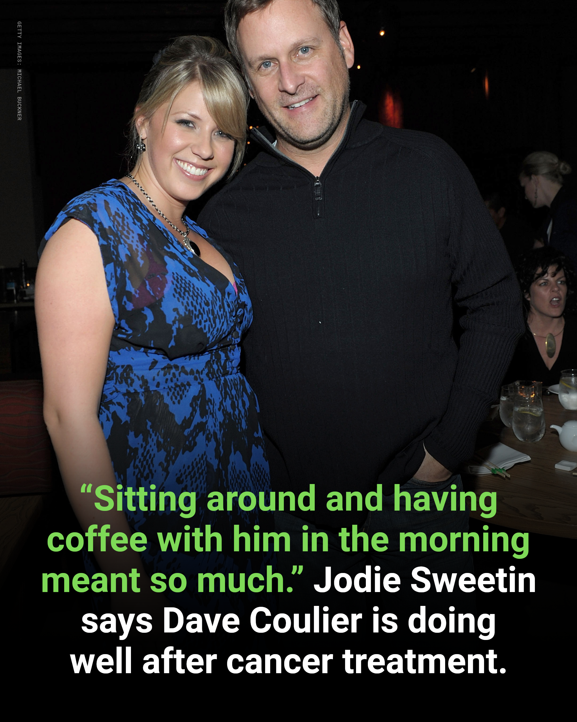 Jodie Sweetin and Dave Coulier posing together at an event