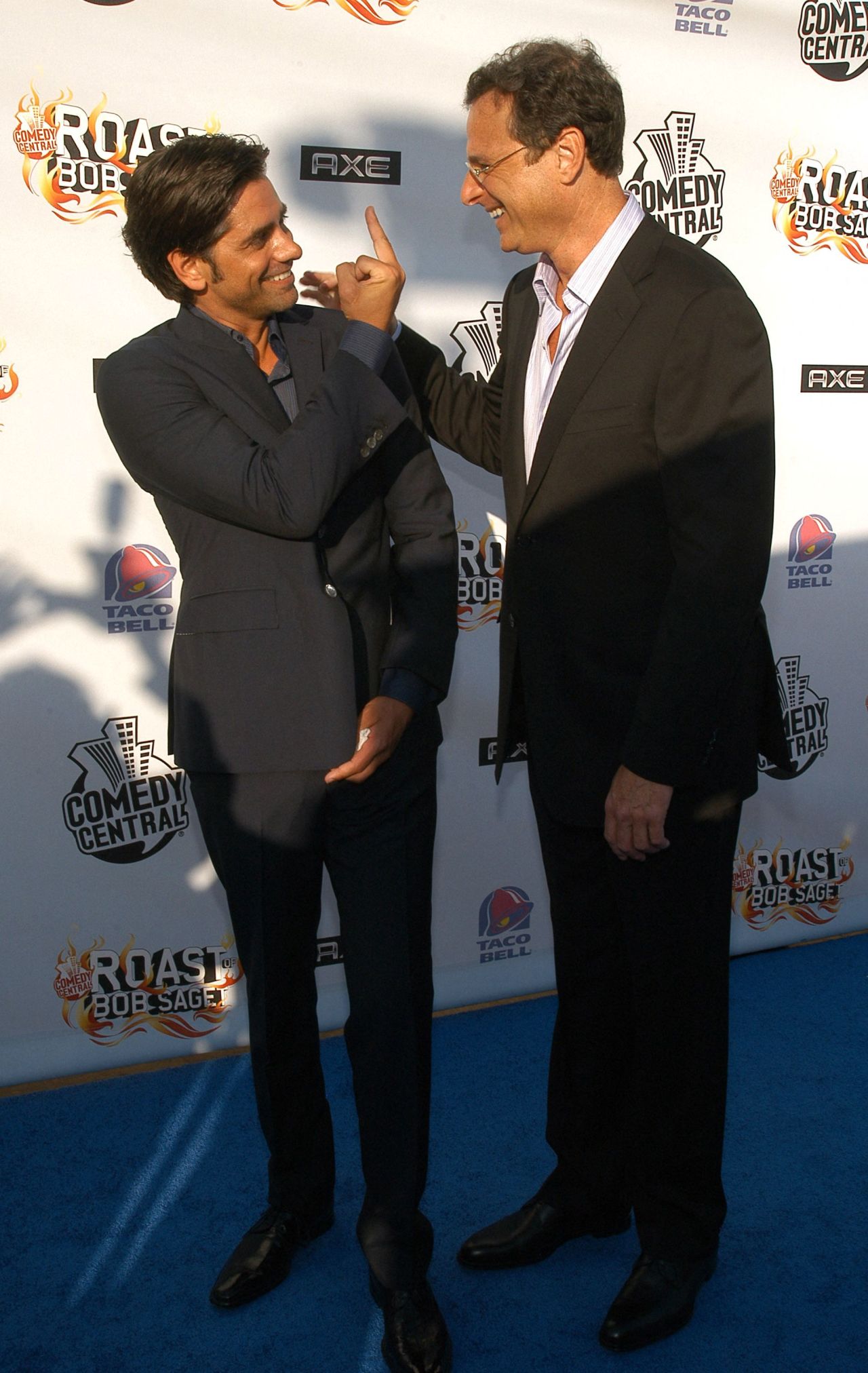 John Stamos and Bob Saget at the Comedy Central Roast of Bob Saget at Warner Brothers Studio Lot in Burbank, California