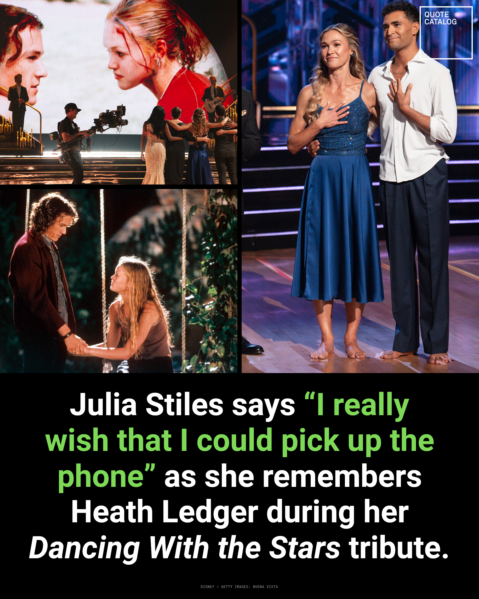 Click to open the image gallery Julia Stiles and Heath Ledger in a scene from the 1999 film 10 Things I Hate About You