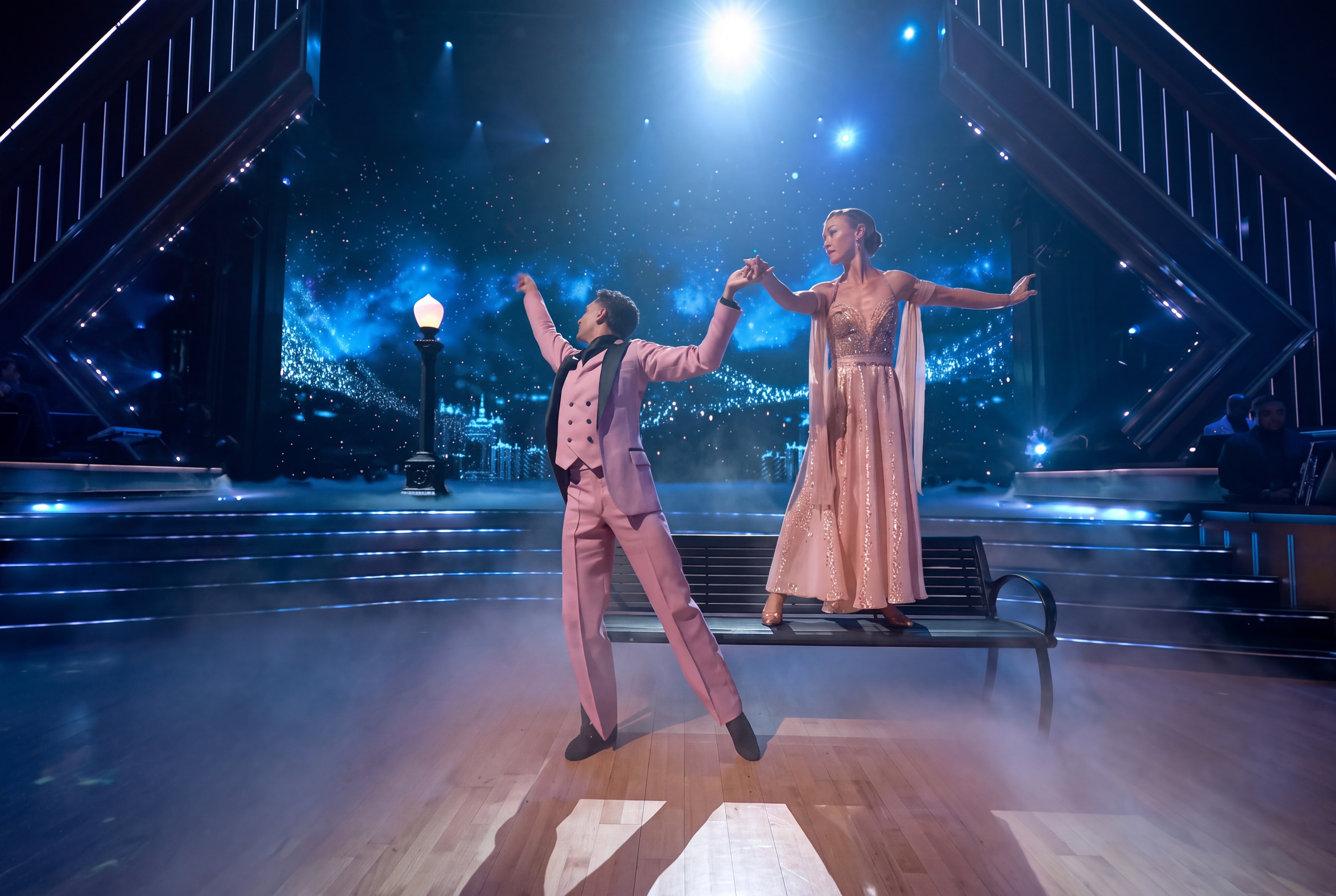 Julia Stiles and dance partner Ezra Sosa on Dancing With the Stars