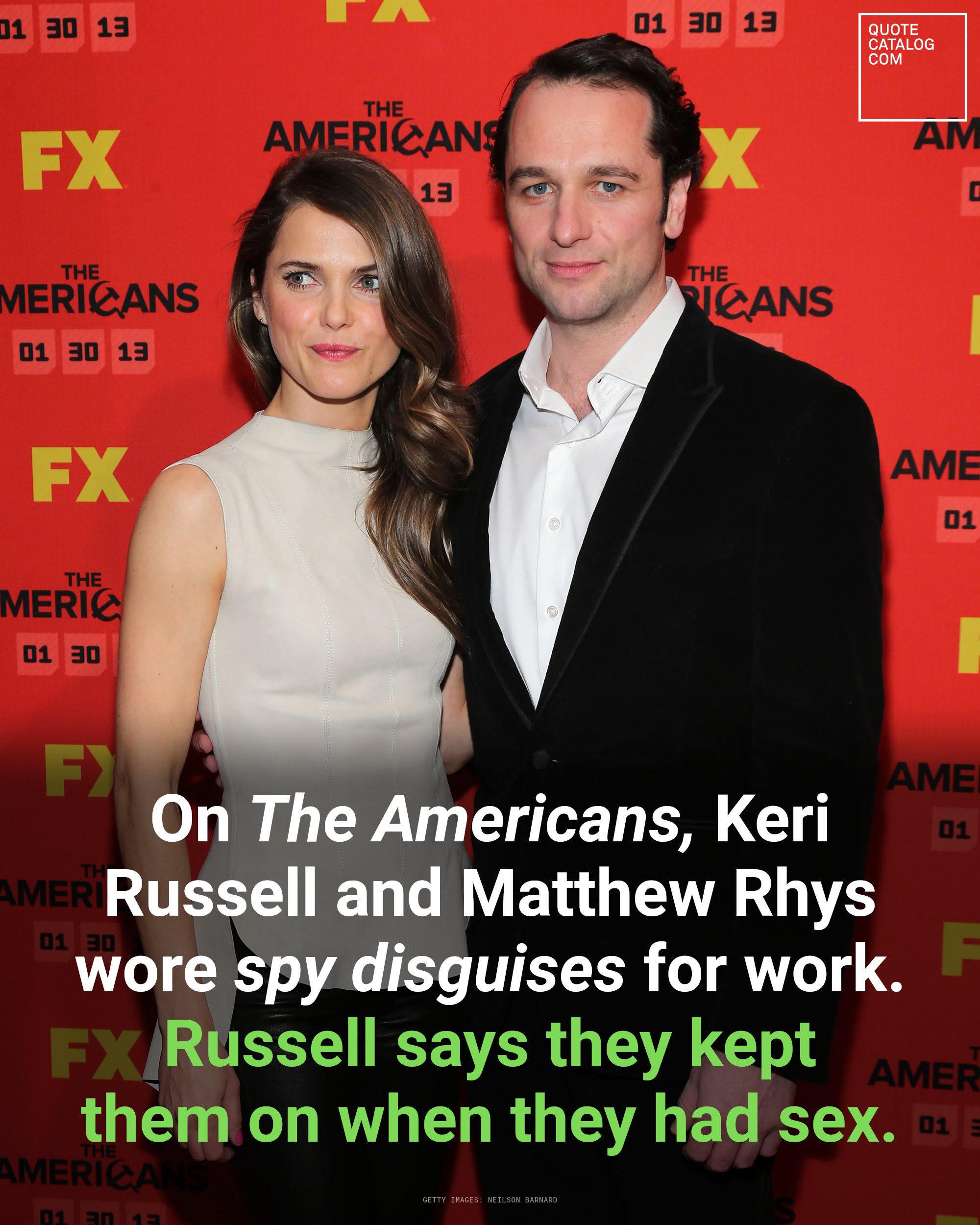 Keri Russell and Matthew Rhys posing together