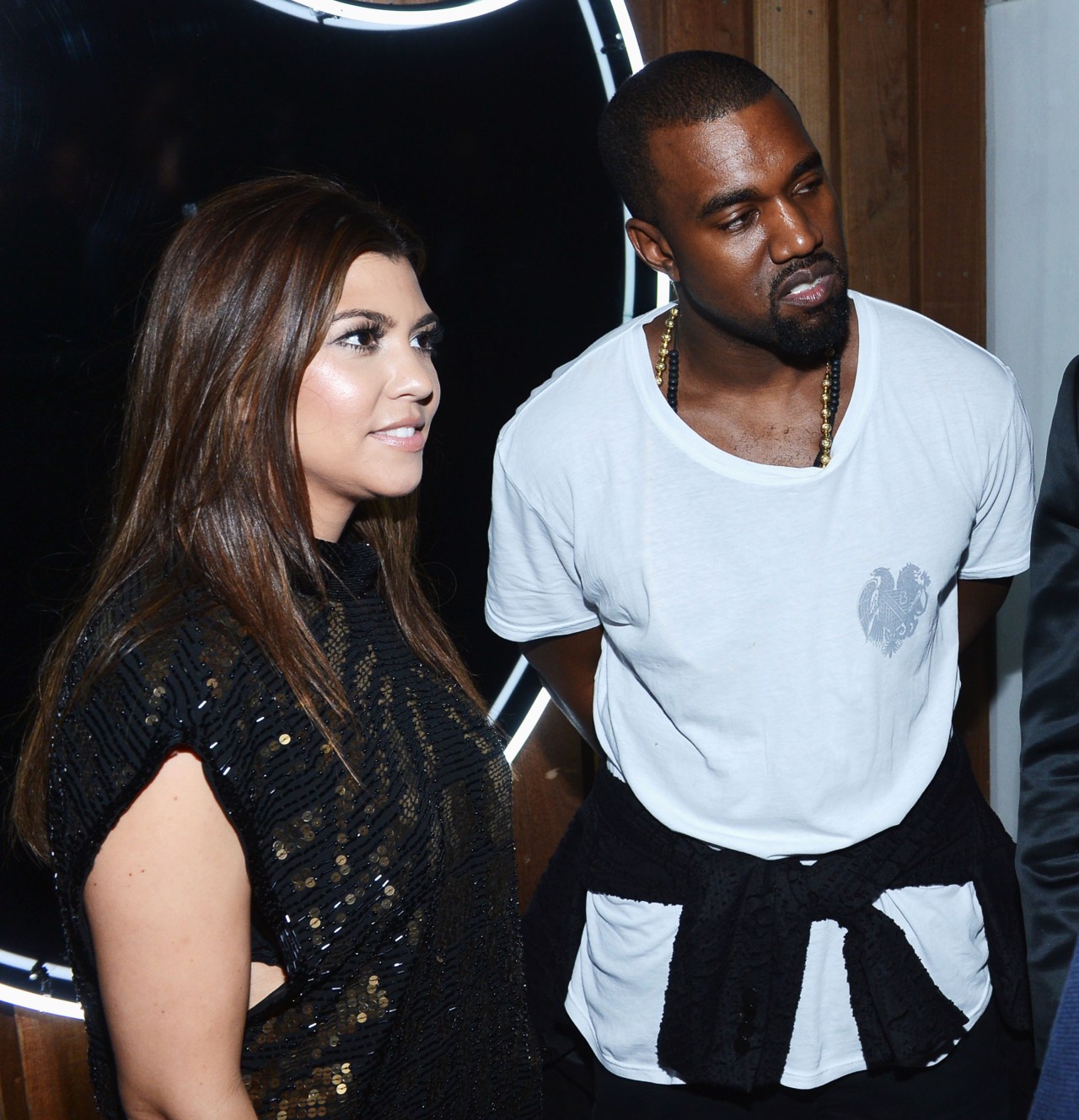 Kourtney Kardashian and Kanye West at a Dom Perignon event at the W Hotel in Miami Beach in 2012