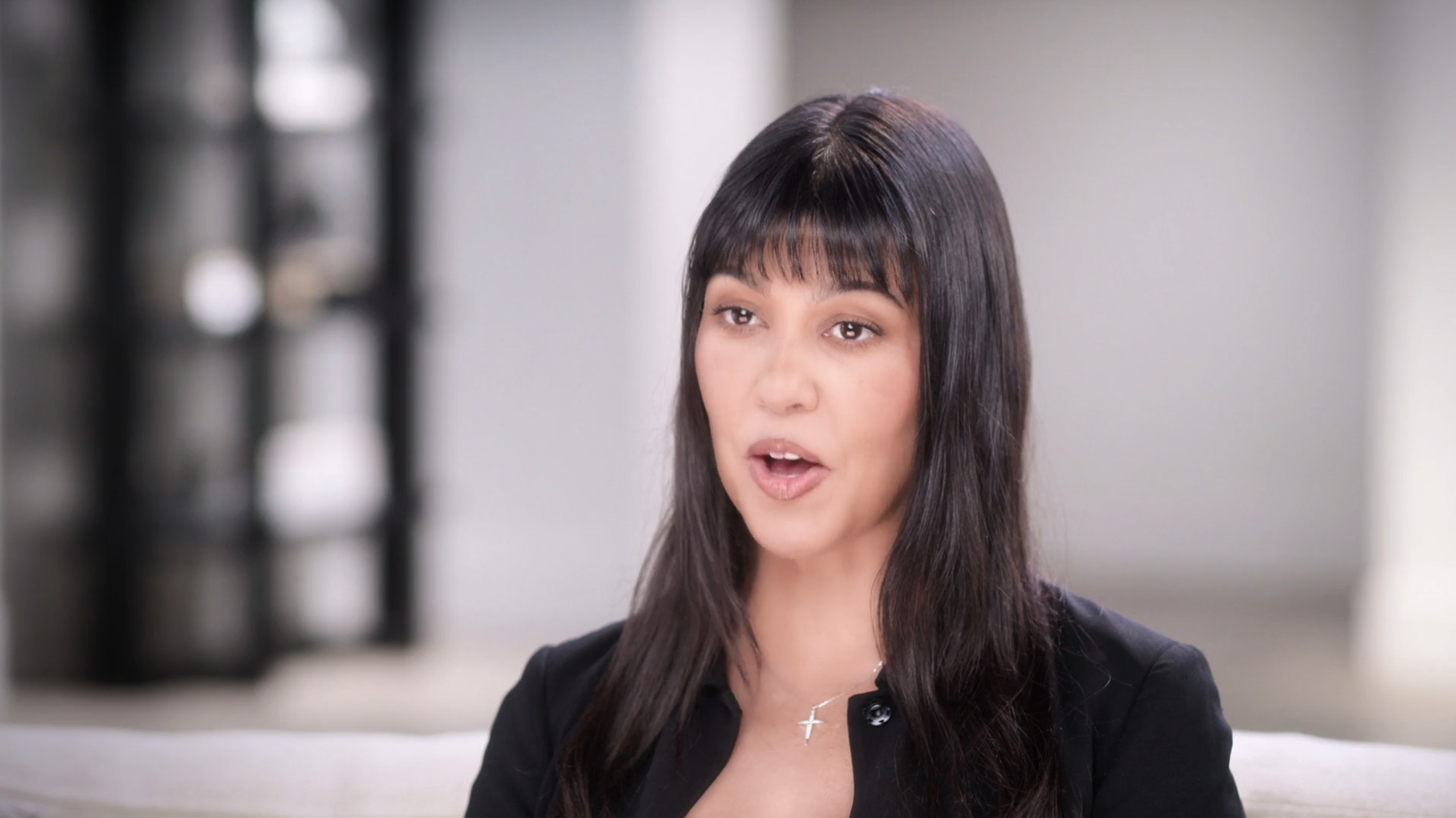 Kourtney and Kim Kardashian in a scene from The Kardashians TV show