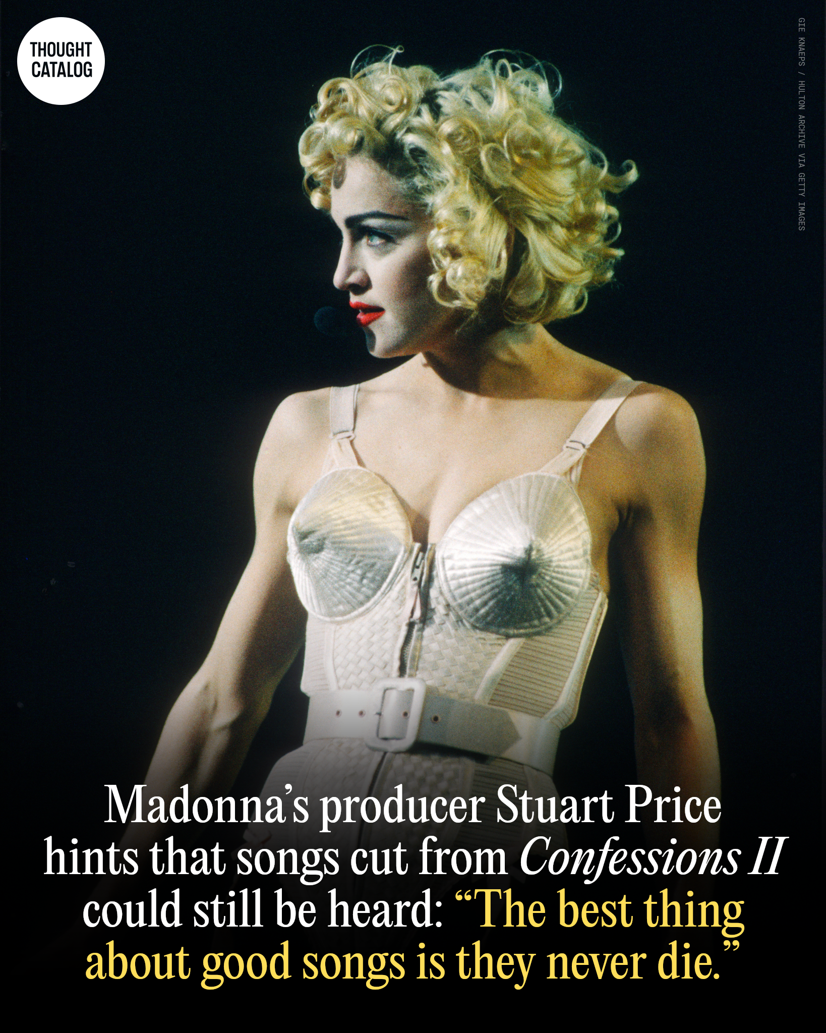 Madonna performing on stage