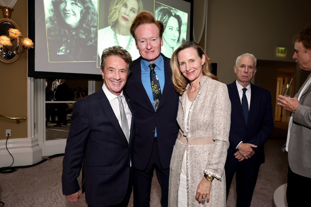 Martin Short, Conan O'Brien, and Liza Powel O'Brien at the Netflix Is A Joke Festival Tribute of Catherine O'Hara in Beverly Hills