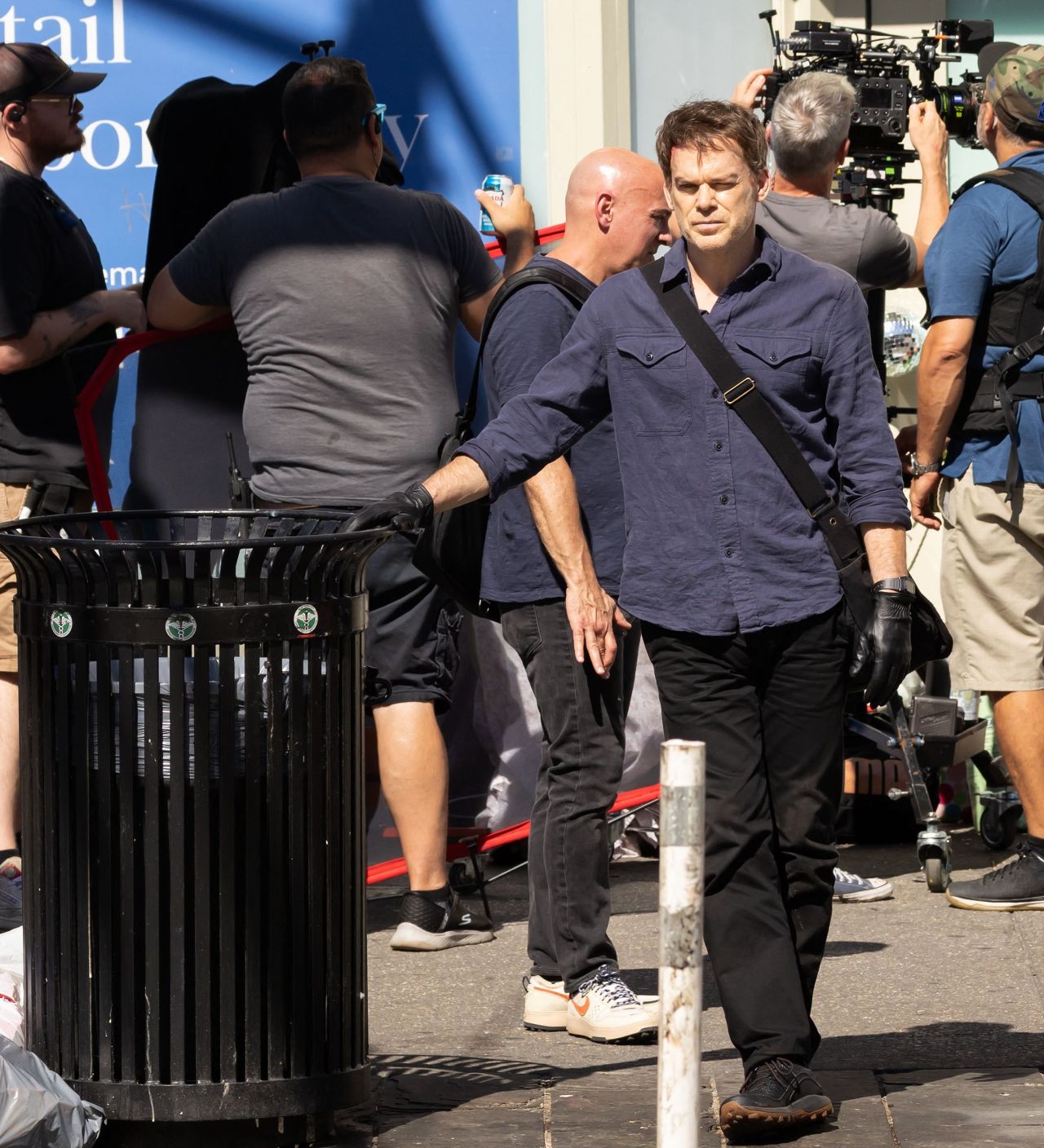 Michael C. Hall on location filming Dexter in Greenwich Village, NYC