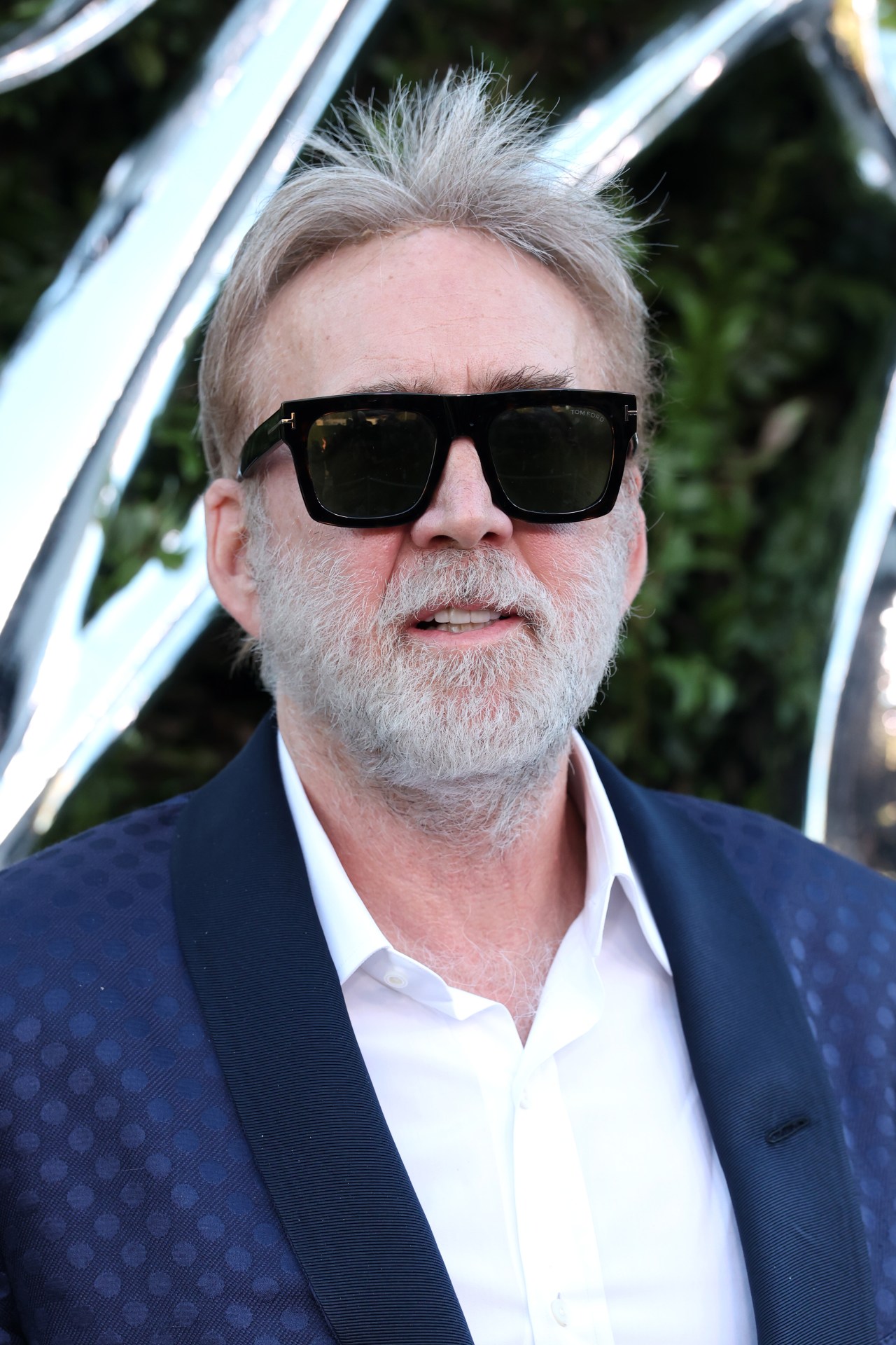 Nicolas Cage on the red carpet at the Lucas Museum of Narrative Art opening night in Los Angeles