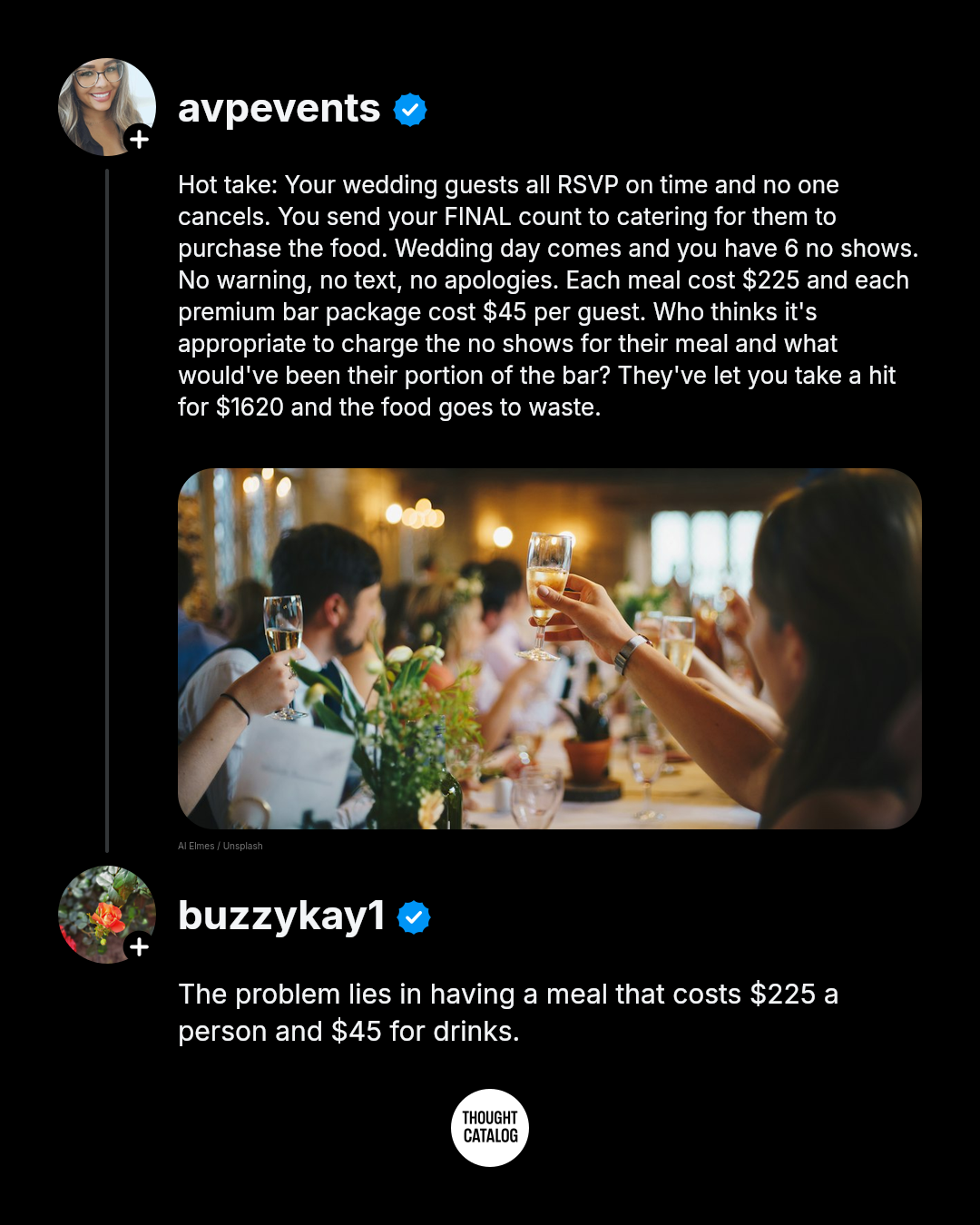 Empty chair at a wedding reception table set with plates and glasses