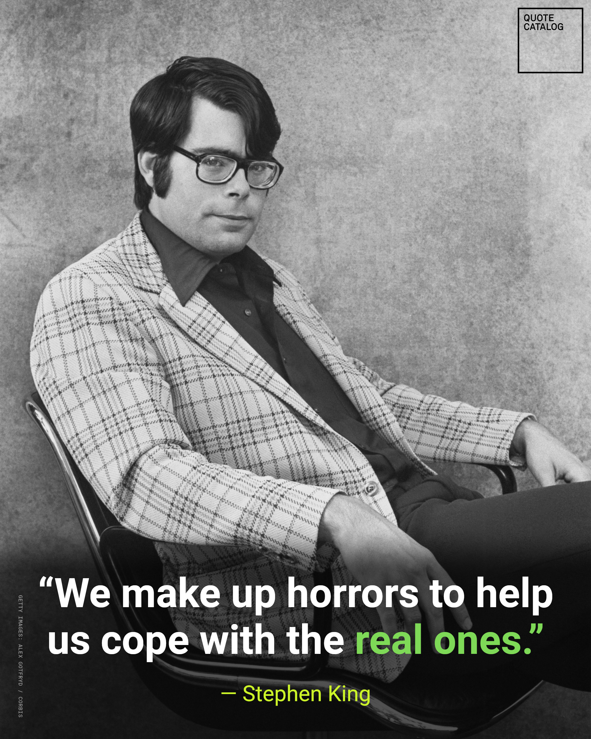 Author Stephen King in a portrait photo