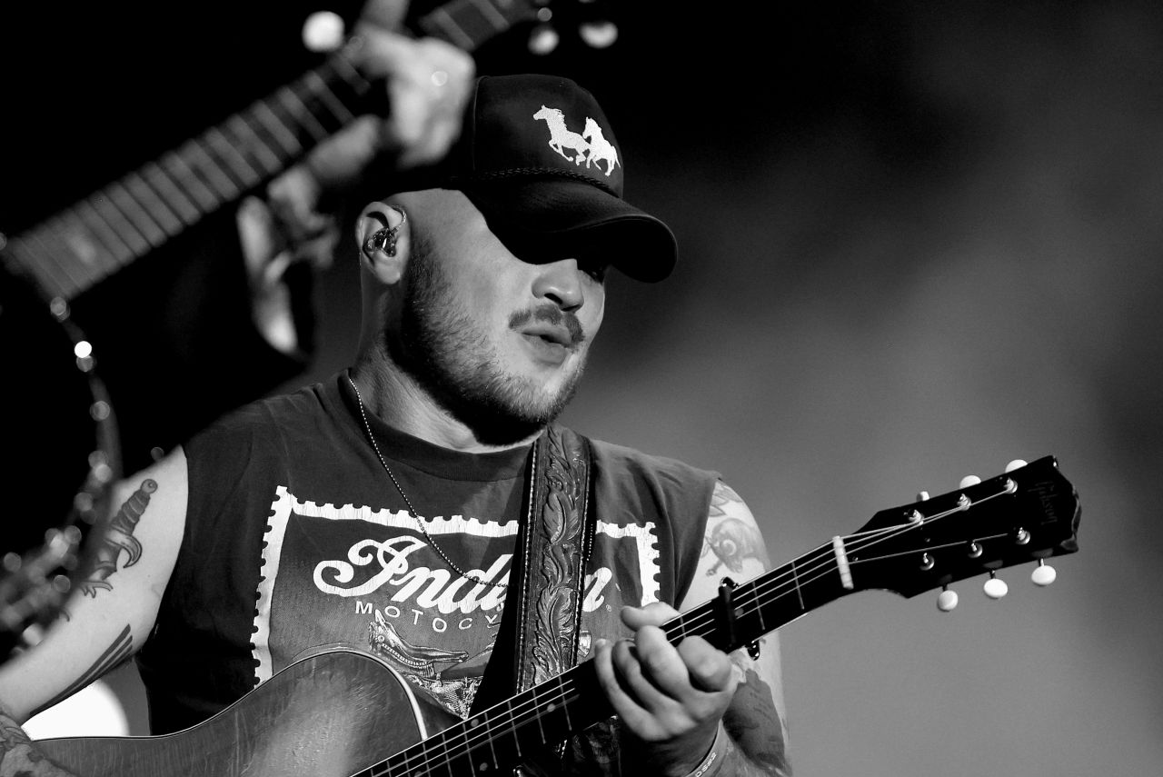 Zach Bryan performing on stage at the 2025 Stagecoach Festival in Indio, California
